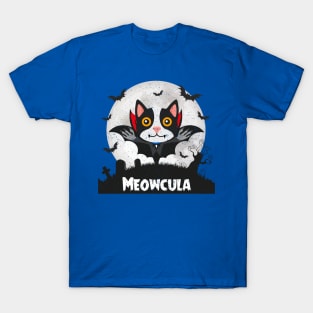 Meowcula Funny Halloween Cat T-Shirt